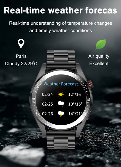 2024 Zwatch 454*454 AMOLED Curved 1.39 Inch Screen, Built-In Microphone and HD Speakers, Always On Display, 8GB Local Music, With Bluetooth Earphones Compatibility