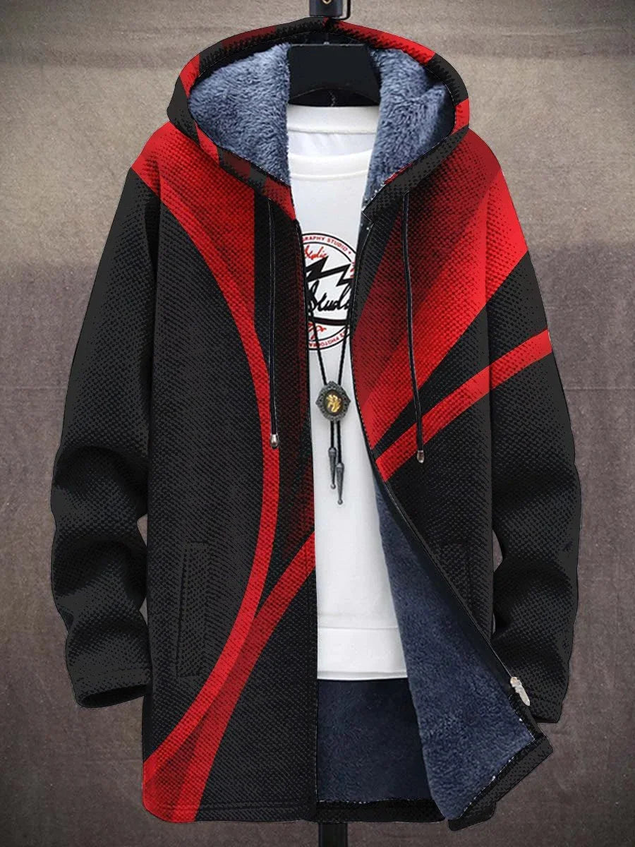 Men'S Coat Zipper Shirt Autumn and Winter Warm Sports Ski Street Casual Jacket 2023 New Warm Fashion Retro Graffiti