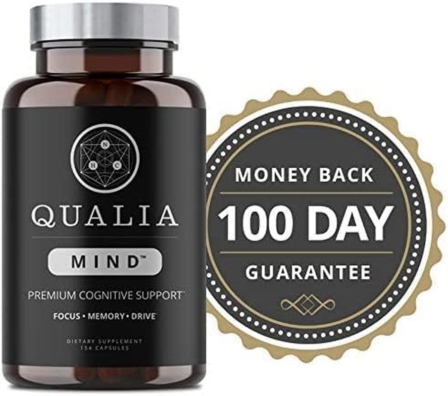 Qualia Mind Nootropics | Top Brain Supplement for Memory, Focus, Mental Energy, and Concentration with Ginkgo Biloba, Alpha GPC, Bacopa Monnieri, Celastrus Paniculatus, DHA & More.(154 Ct)