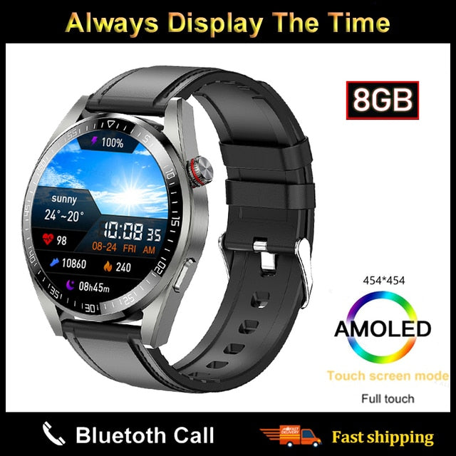 The New ZenWatch Watch 454*454 AMOLED Curved 46cm Screen, Built-In Microphone and HD Speakers, Always On Display, 8GB Local Music, With Bluetooth Earphones Compatibility