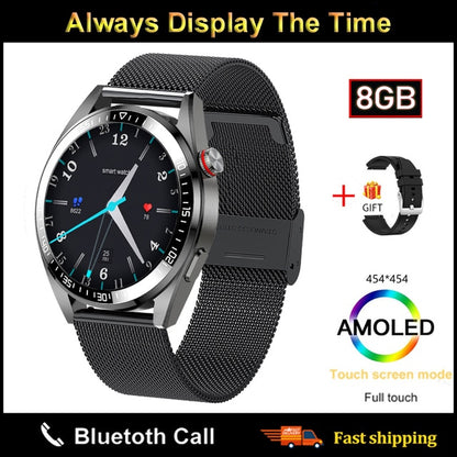The New ZenWatch Watch 454*454 AMOLED Curved 46cm Screen, Built-In Microphone and HD Speakers, Always On Display, 8GB Local Music, With Bluetooth Earphones Compatibility
