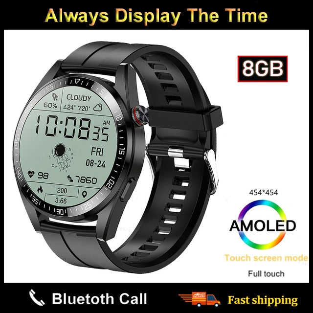 The New ZenWatch Watch 454*454 AMOLED Curved 46cm Screen, Built-In Microphone and HD Speakers, Always On Display, 8GB Local Music, With Bluetooth Earphones Compatibility