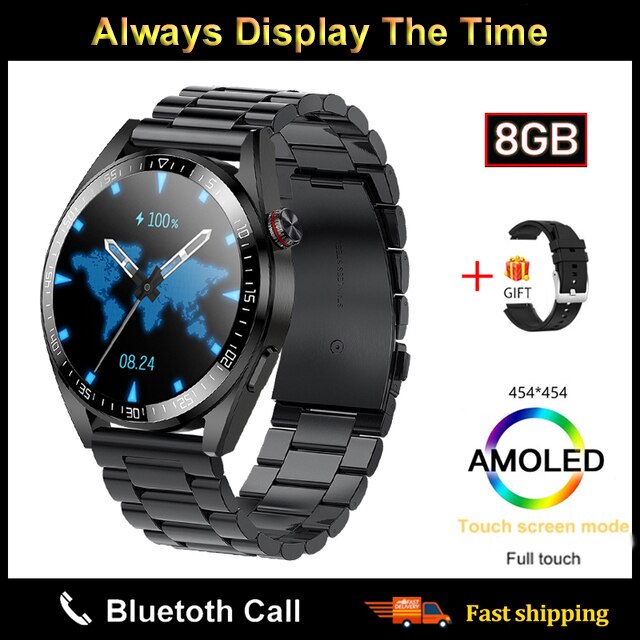 The New ZenWatch Watch 454*454 AMOLED Curved 46cm Screen, Built-In Microphone and HD Speakers, Always On Display, 8GB Local Music, With Bluetooth Earphones Compatibility