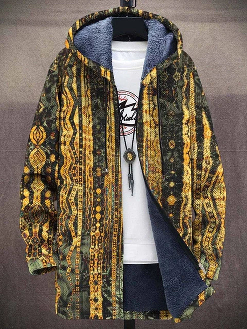 Men'S Coat Zipper Shirt Autumn and Winter Warm Sports Ski Street Casual Jacket 2023 New Warm Fashion Retro Graffiti