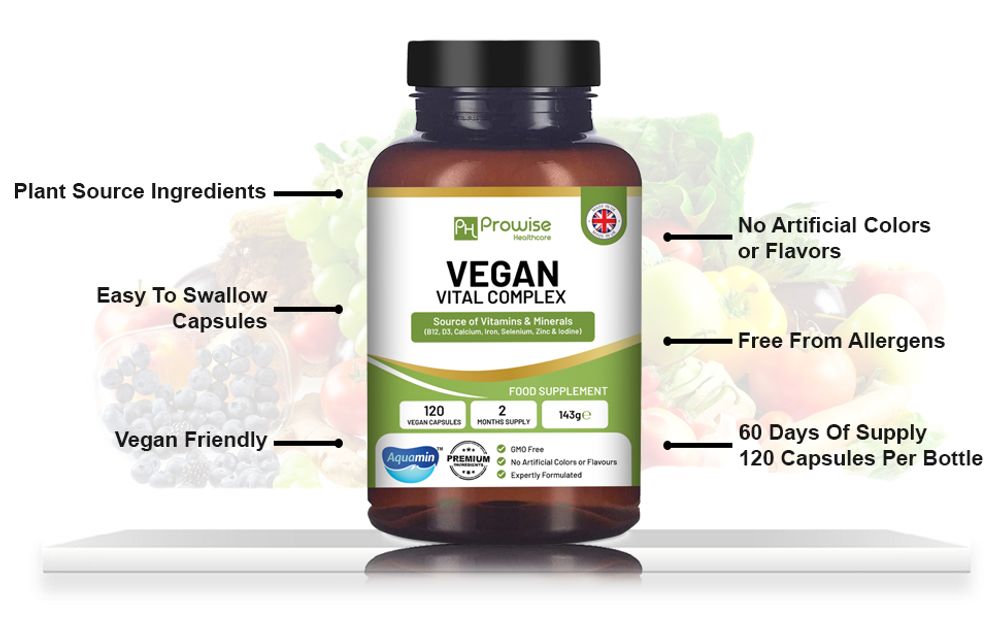 Prowise Vegan Vital Complex - Vitamins and Minerals Formulation to Support a Plant