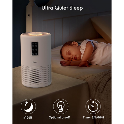 Air Purifiers for Home Large Room with Night Light up to 1076ft²,  H13 True HEPA Air Cleaner with Fragrance Sponge, Sleep Mode, Timer, Speed, Lock, for Wildfire Smoke Pet Dust Pollen Odor