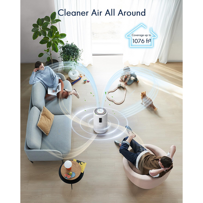 Air Purifiers for Home Large Room with Night Light up to 1076ft²,  H13 True HEPA Air Cleaner with Fragrance Sponge, Sleep Mode, Timer, Speed, Lock, for Wildfire Smoke Pet Dust Pollen Odor